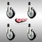 Service Caster 5 Inch 316SS Black Polyurethane Swivel 1-1/2 Inch Expanding Stem Caster Set SCC SCC-SS316EX20S514-PPUB-BLK-112-4 - alternate 4